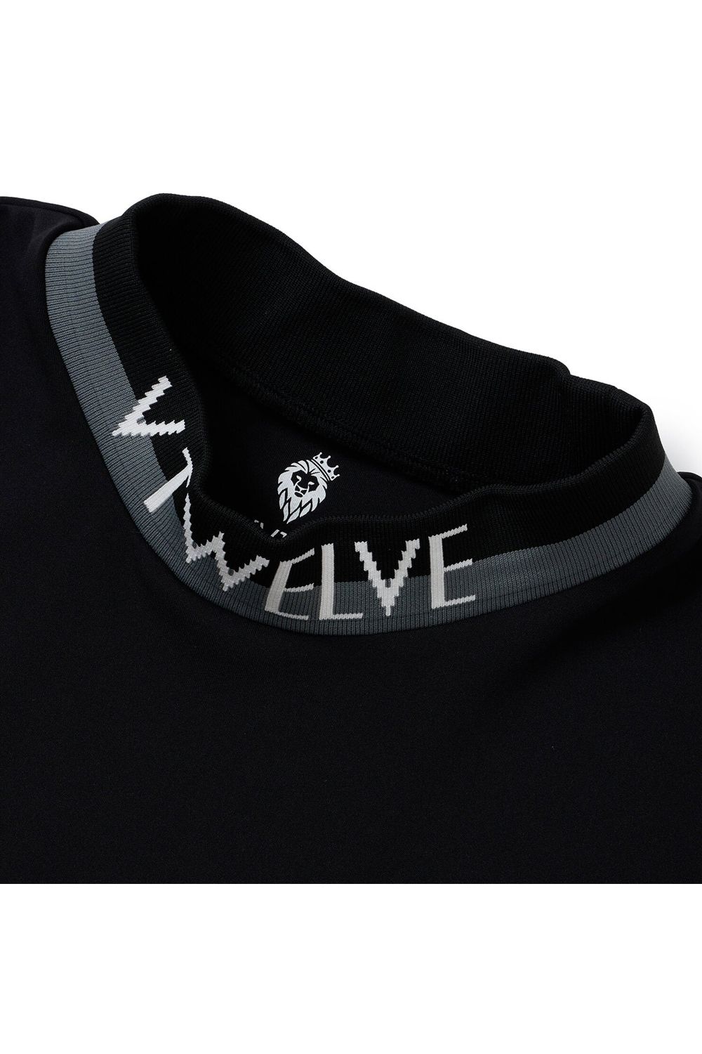 【26SS】【レディース】 ONE HAND MOCK / バイカラージャカード モックネックTシャツ (ブラック)