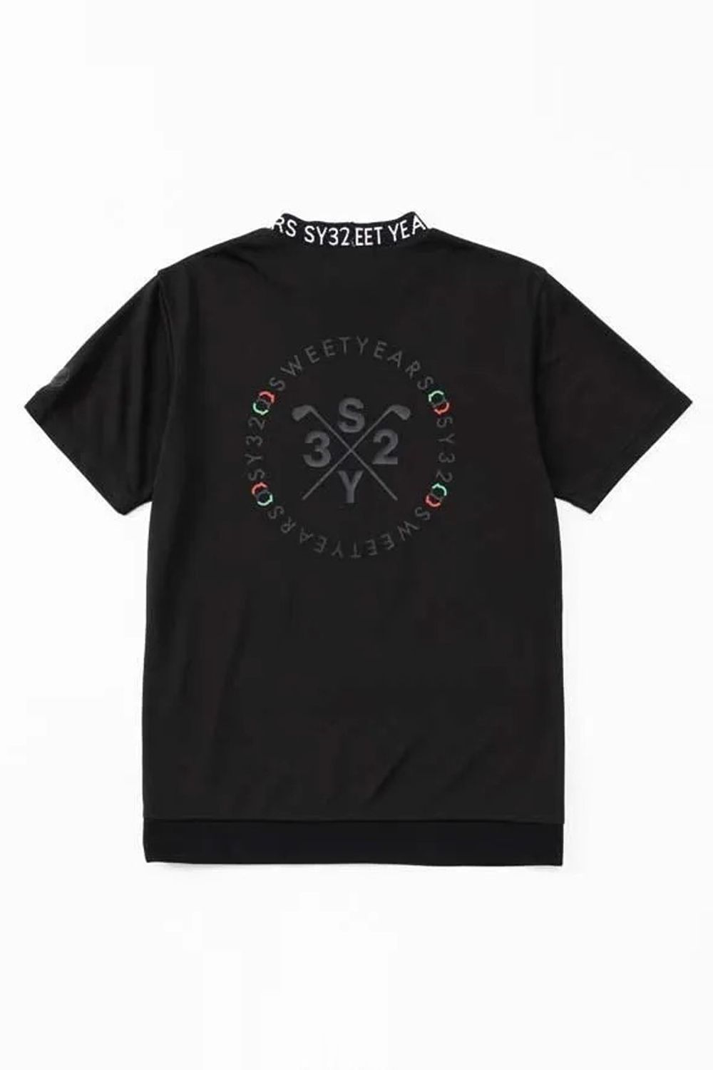 【26SS】 WAVE JQ KNIT MOCK / バックプリント モックネックTシャツ (ブラック)