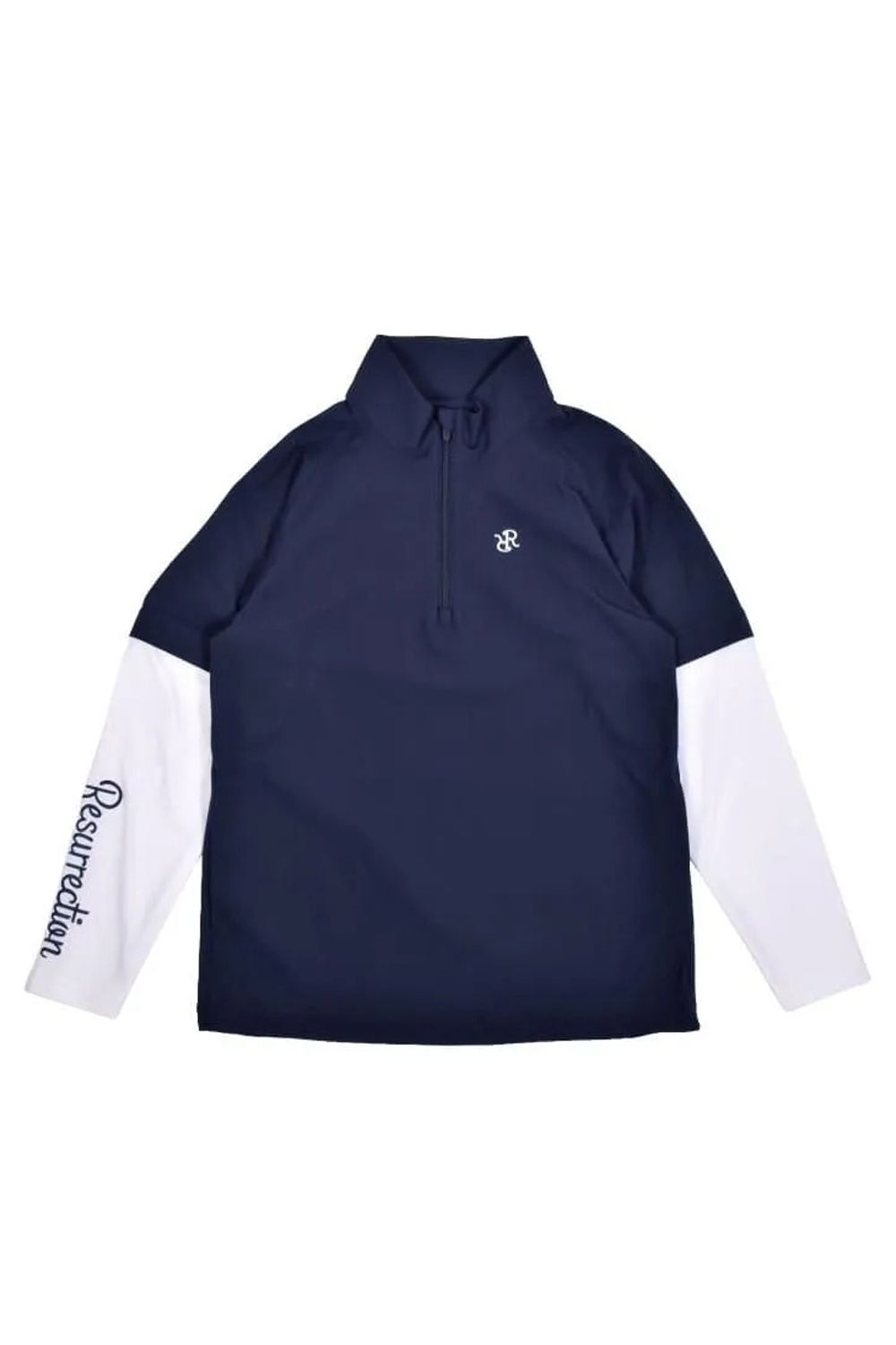 【26AW】 MENS DETACHABLE HALF ZIP SHIRT / ワッフル生地 スリーブデタッチャブル 2WAYハーフジップシャツ (ネイビー)*
