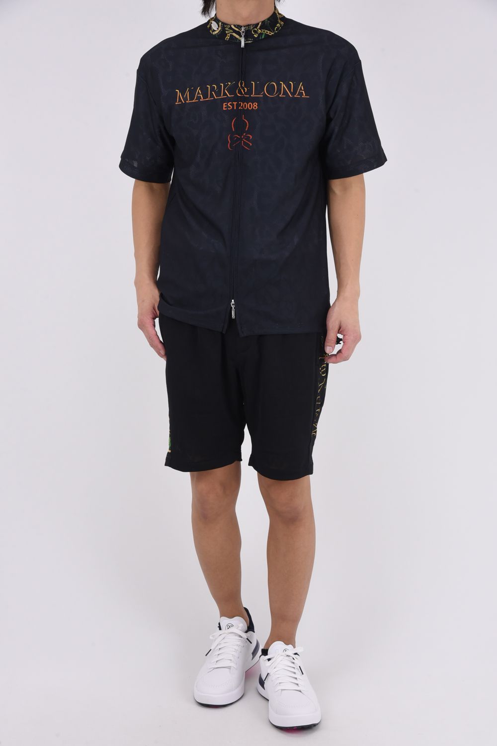 【2026SS 木村拓哉さん着用 VOL.7】 PANTERA AIR MESH SHORTS / レオパードパターンメッシュ ショートパンツ (ブラック)