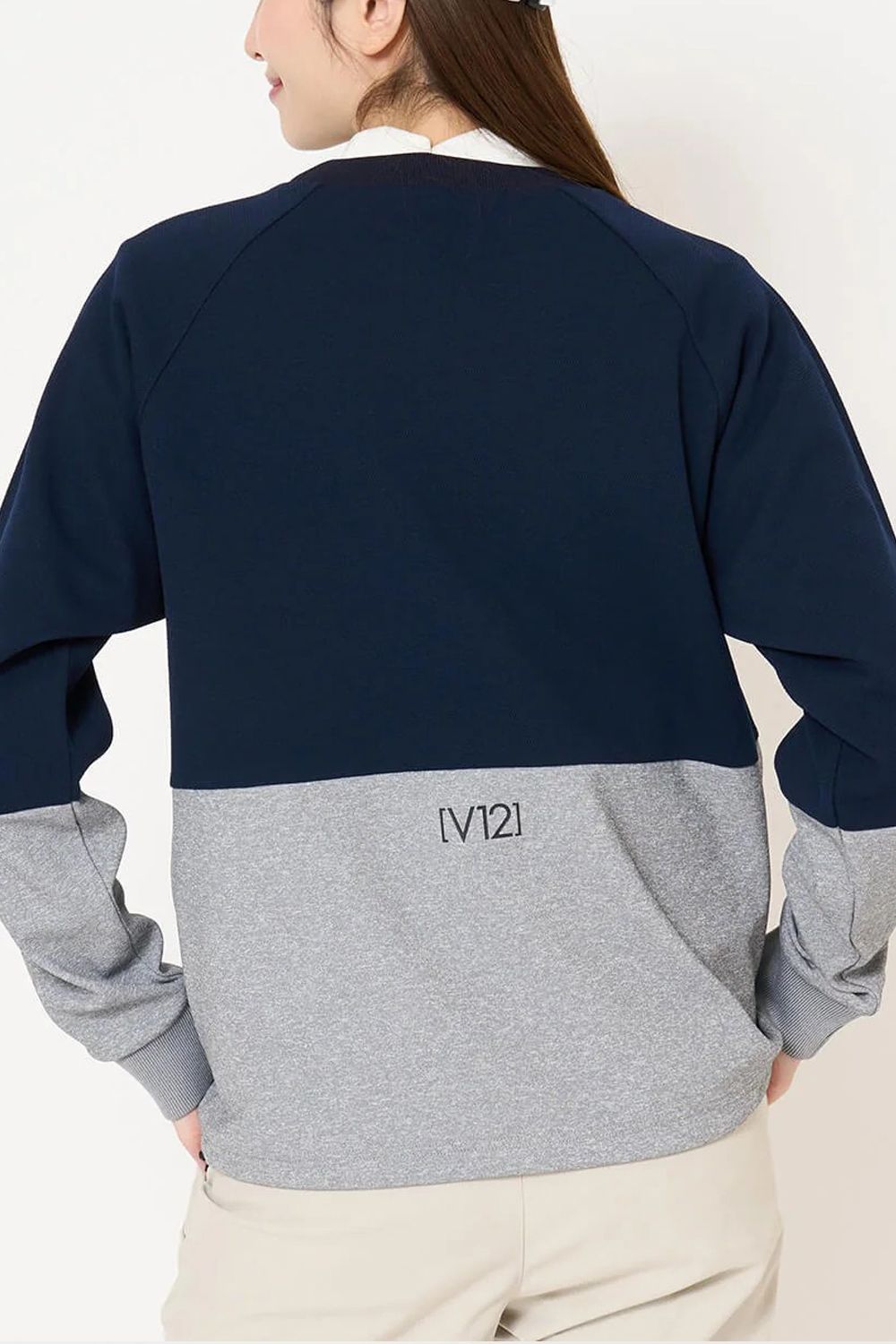 【26AW】 【レディース】 REVERSE CREW / バイカラー 反転ロゴ スウェット (ネイビー)