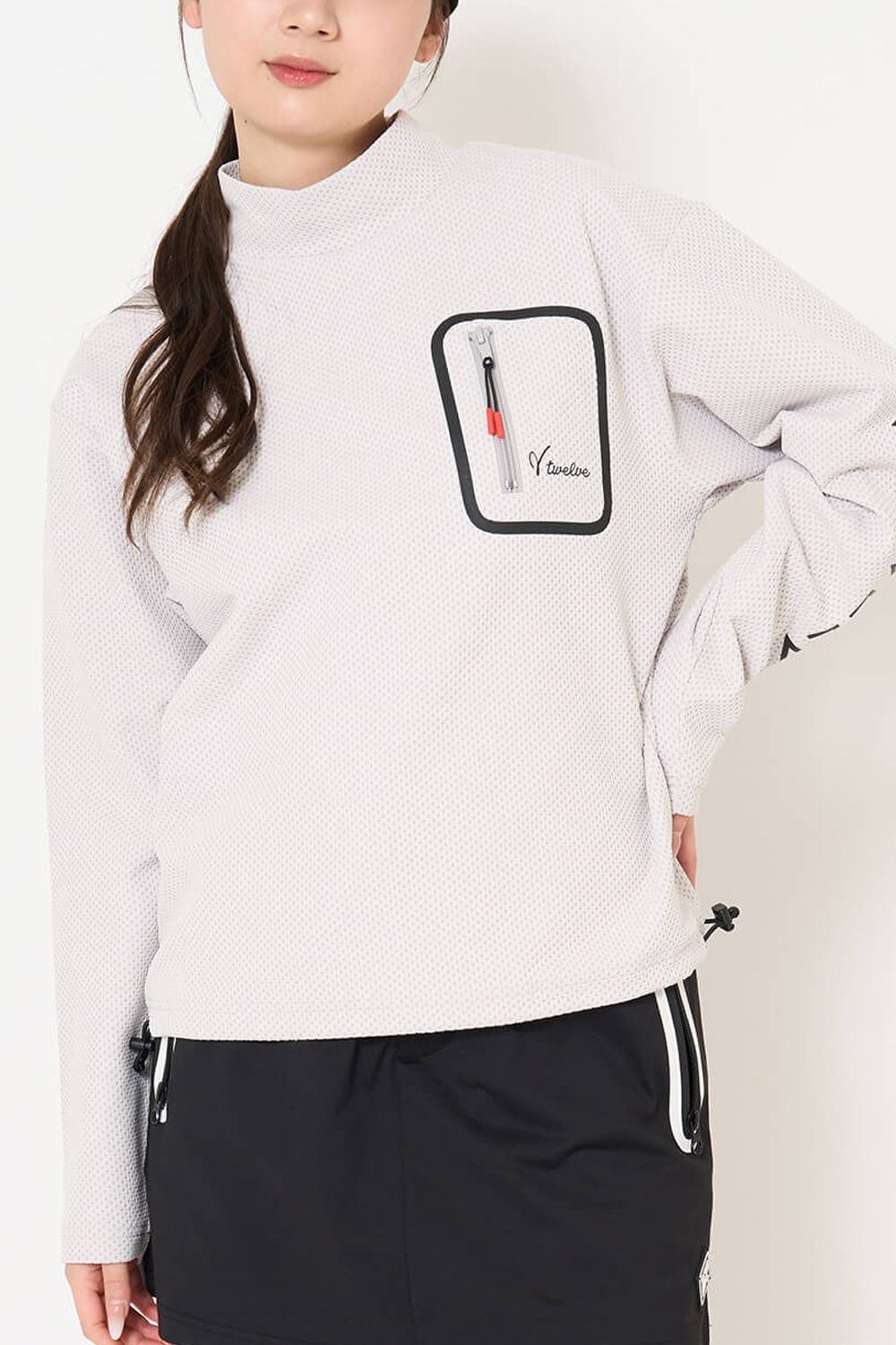 【26AW】【レディース】 SEAL RF MOCK / 胸ポケット サイドロゴ 長袖モックネックTシャツ (グレー)