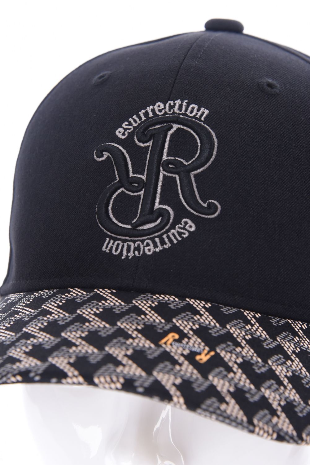 GM BRIM CAP / RRロゴ刺繍 オリジナルテキスタイル ブリムキャップ (ブラック)