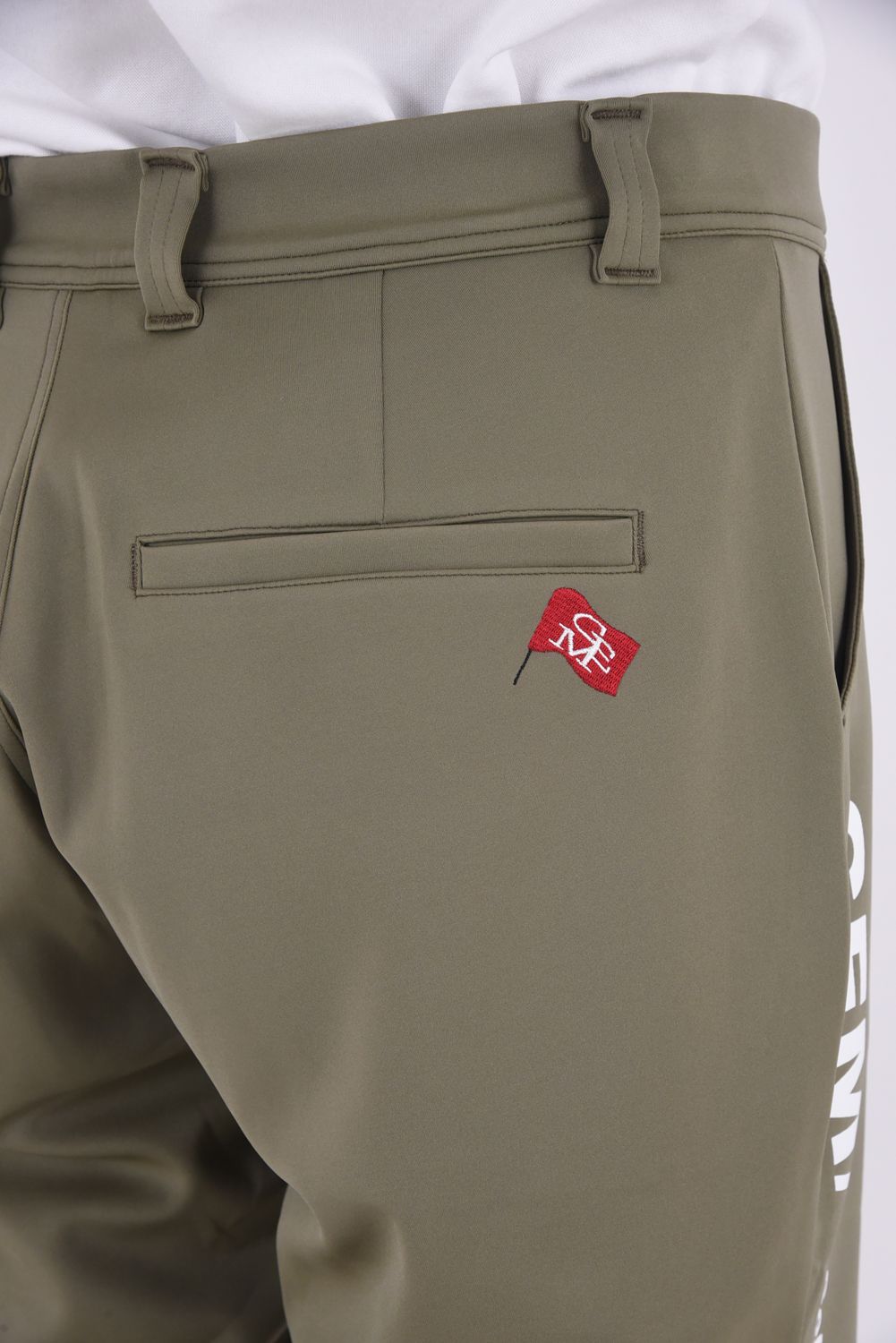 【26SS】 NEOPRENE DOUBLE PANTS / ネオプレーン サイドロゴ ショートパンツ （カーキ）