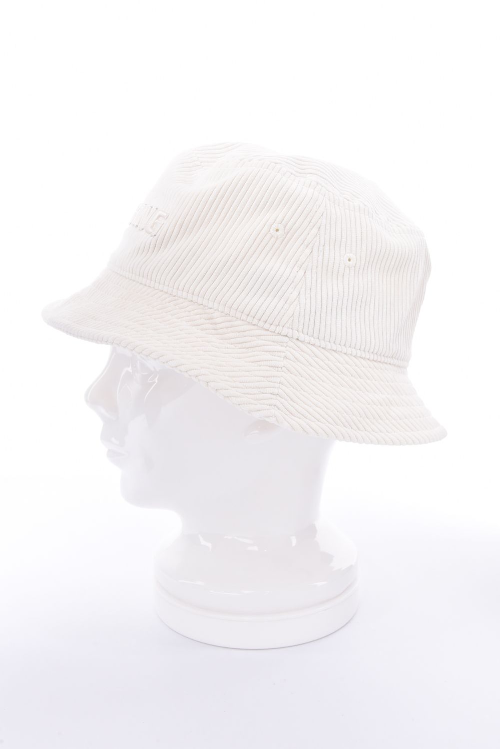 MEN’S CORDUROY HAT / ブランドロゴ刺繍 コーデュロイバケットハット (アイボリー)