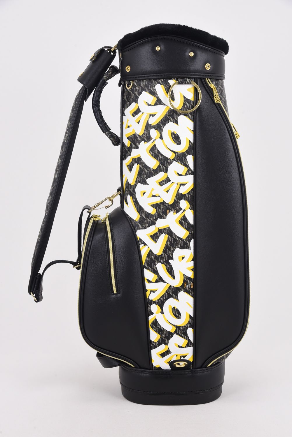 【銀行振込・代金引換不可】【返品・交換不可】 GOSSIP GOLF限定 ORIGINAL GRAFFITI DESIGN RALLINA  No.3 (ラリーナ) / カートタイプ キャディバッグ (ダークブラック/グラフィティデザイン)