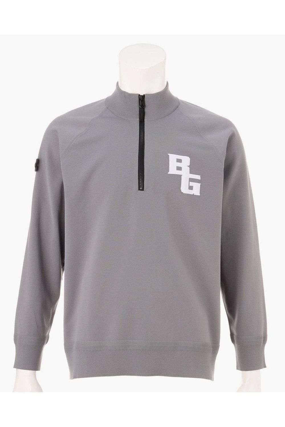 【26AW】 MEN’S PLANE KNIT HALFZIP / BGロゴ ハーフジップニット (グレー)