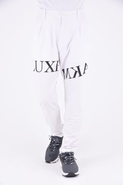 SOFT SHELL BRUSHED PANTS / 裏起毛 ロゴ ソフトパンツ (ホワイト)