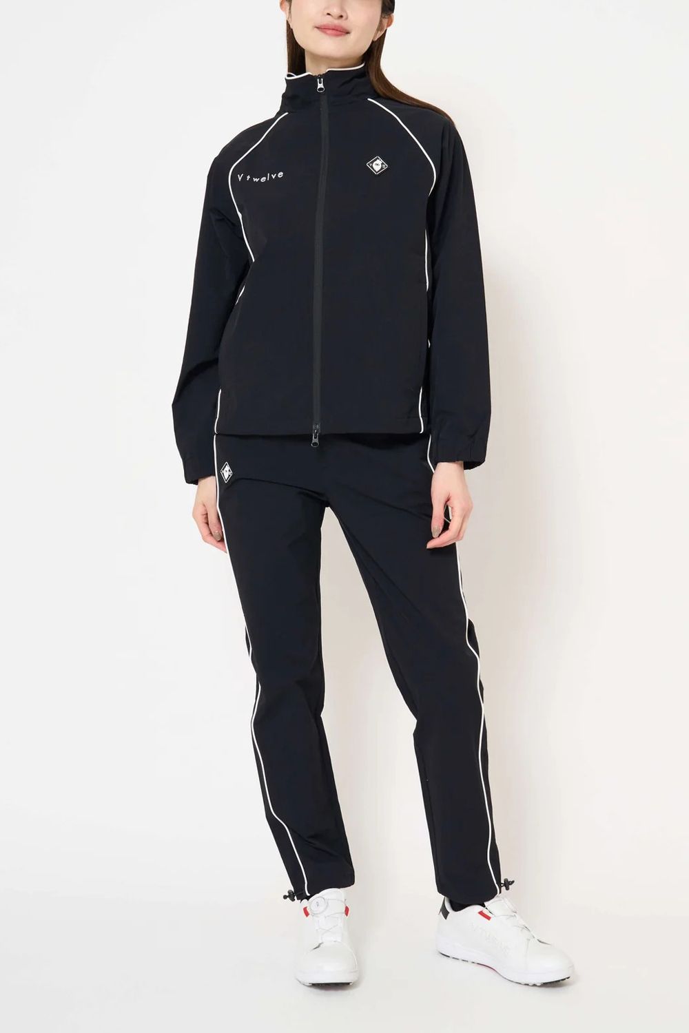 【26AW】 【レディース】 OH PIPE JKT / ホワイトパイピング バックプリント ナイロンジャケット (ブラック)