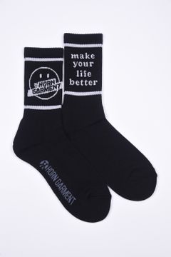 GIMIE SOCKS / レトロモチーフ ミドルソックス ブラック