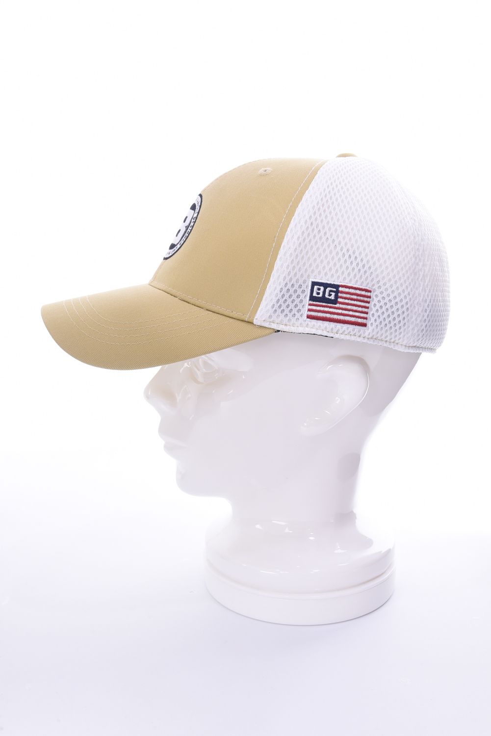 MENS MESH CAP FLEX FIT / サークルロゴ メッシュキャップ ベージュ
