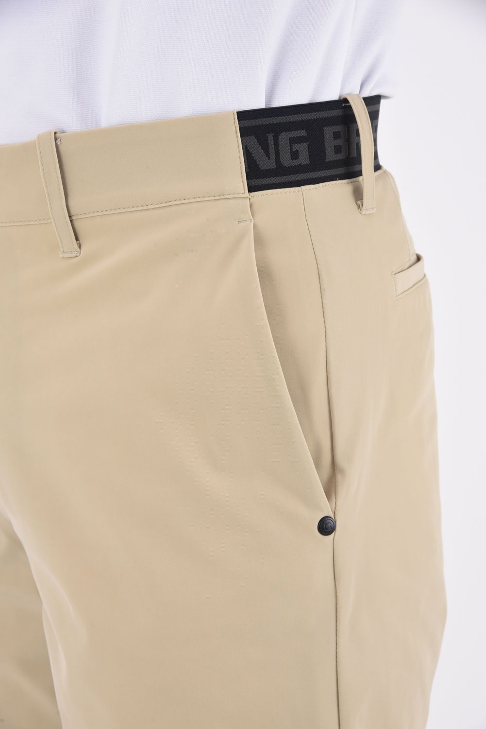 MENS LOGO ELASTIC SHORT PANTS / ロゴ エラスティック ショートパンツ (ベージュ)