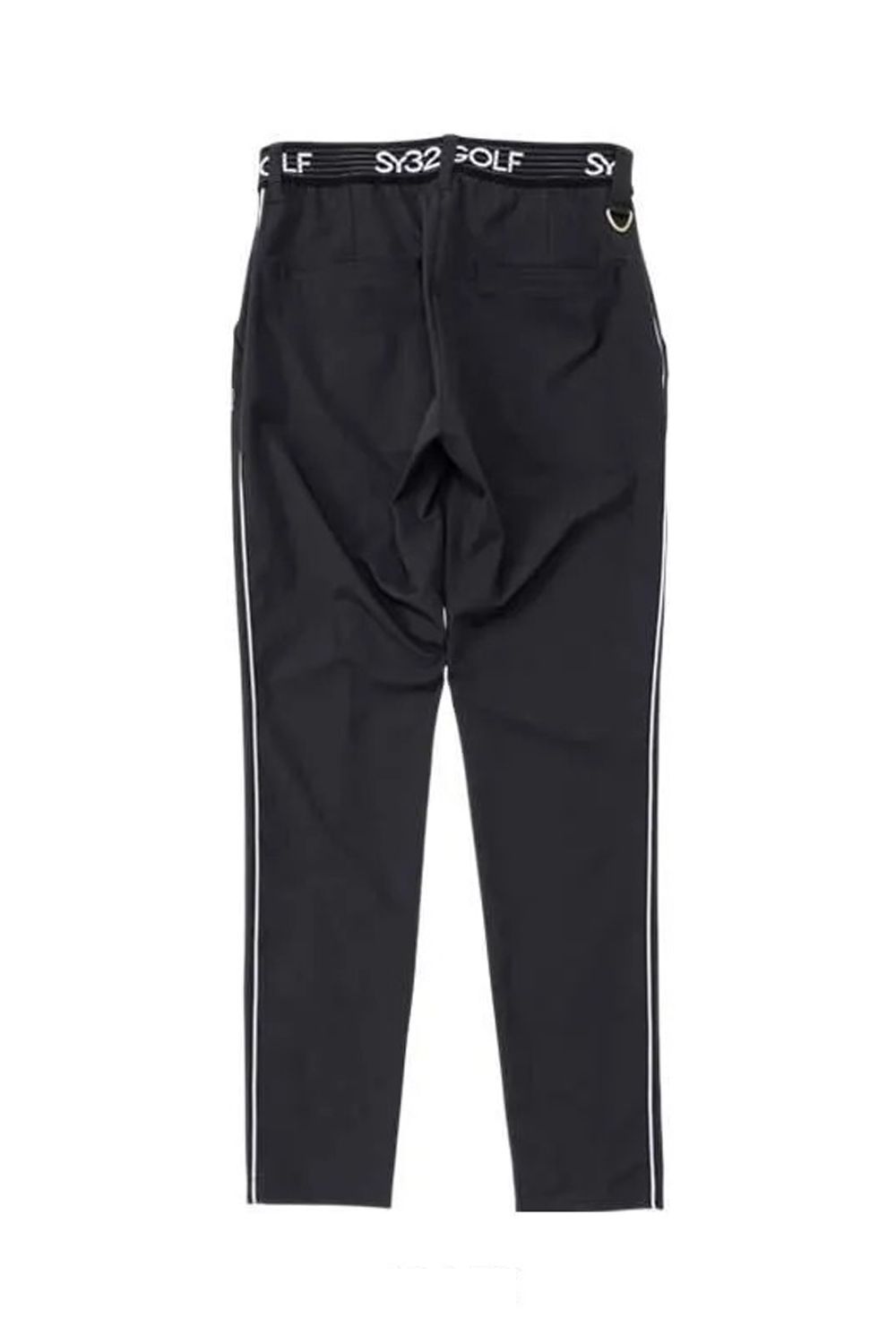 【26SS】【レディース】 MINI HERRINFBONE LONG PANTS / ミニヘリンボーン柄 ウエストゴムベルト ロングパンツ (ブラック)*