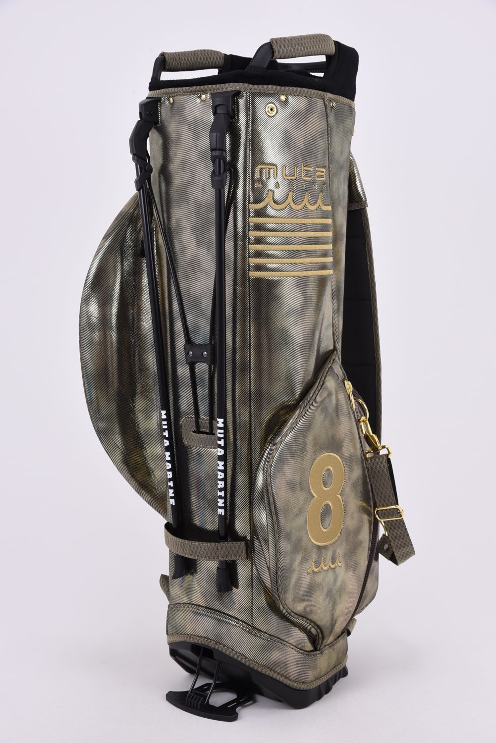 【26AW】 METALLIC CADDY BAG & HEAD COVER / メタリック 14分割 スタンドタイプ キャディバッグ&ヘッドカバーセット (ゴールド)