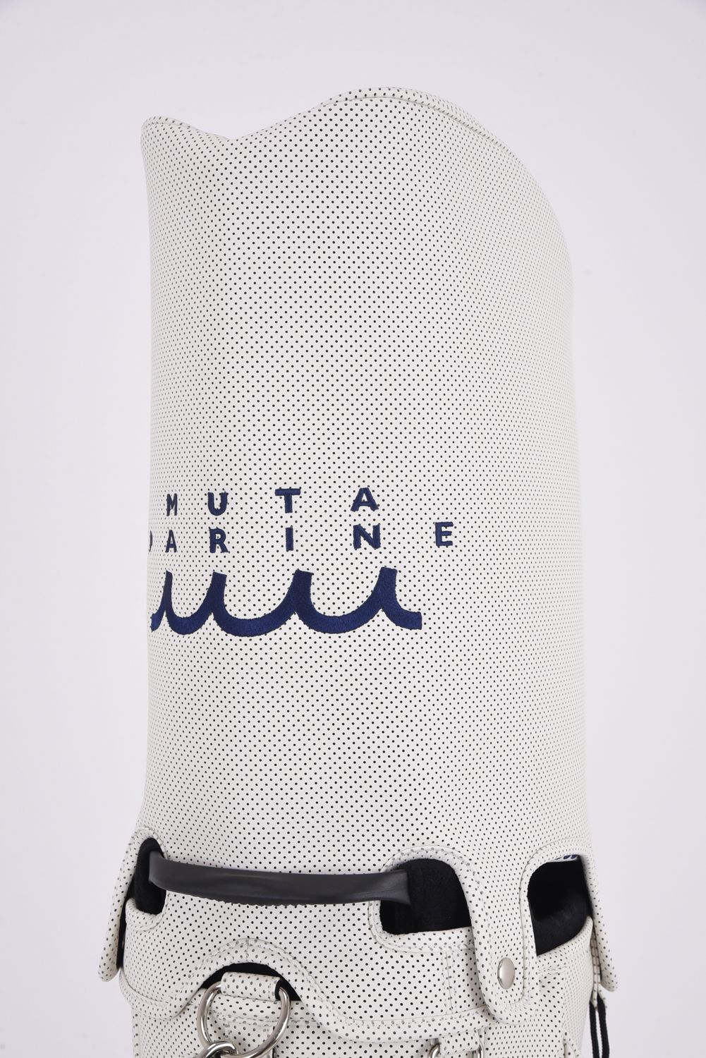 【26SS】【銀行振込・代金引換不可】【返品・交換不可】 CADDY BAG & HEAD COVER / パンチングエシカルレザー フローラルモチーフ刺繍 スタンドタイプ キャディバッグ&ヘッドカバーセット (ホワイト)
