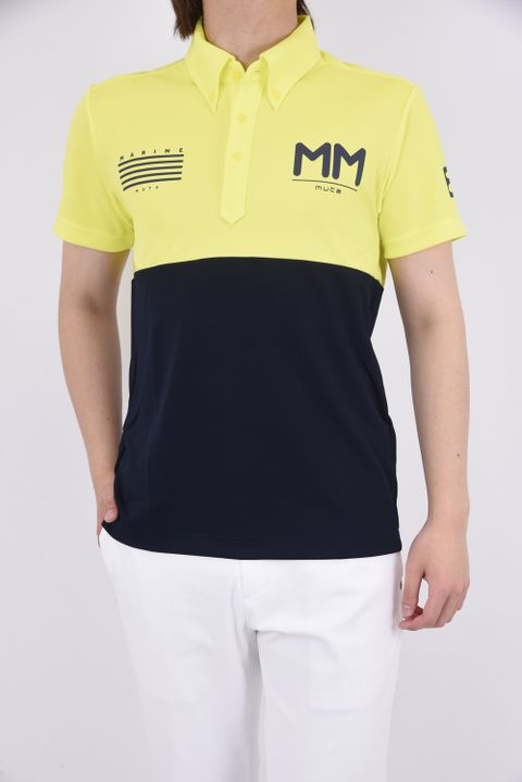 POLO  / MM バイカラー ポロシャツ (イエロー/ネイビー)