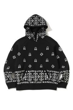 【2025AW】 SVASTIKA POLY FLEX HOODIE / クロスモチーフ オリジナルジャカード ニットフーディー (ブラック)
