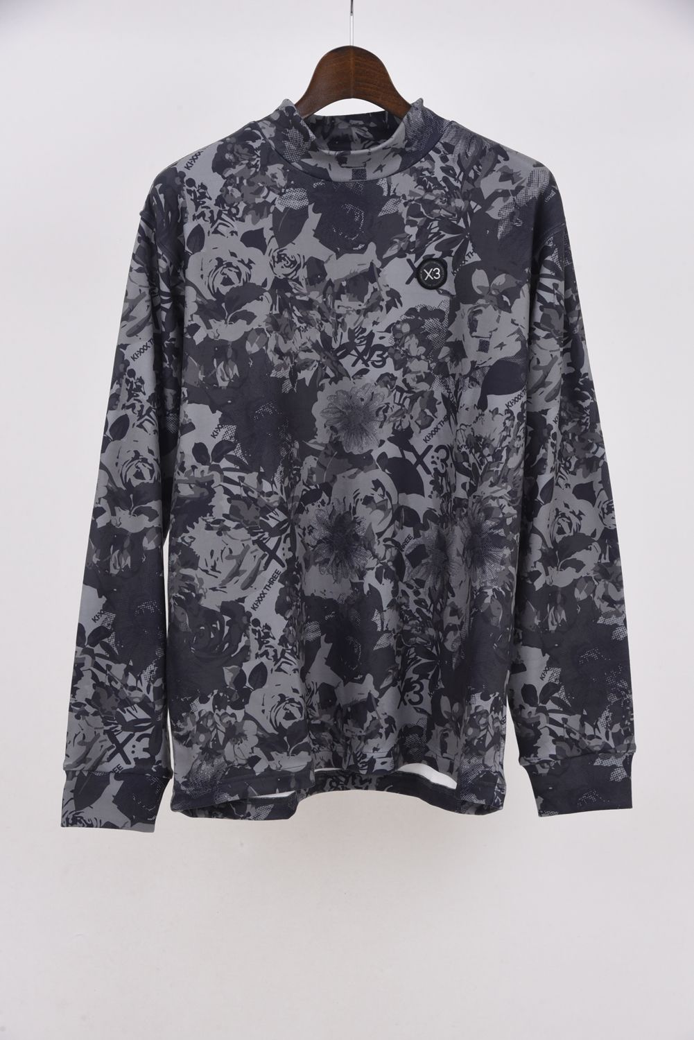 【25AW】 FLOWER CAMO L/S HIGHNECK / フラワーカモ ロングスリーブ ハイネックTシャツ (グレー)