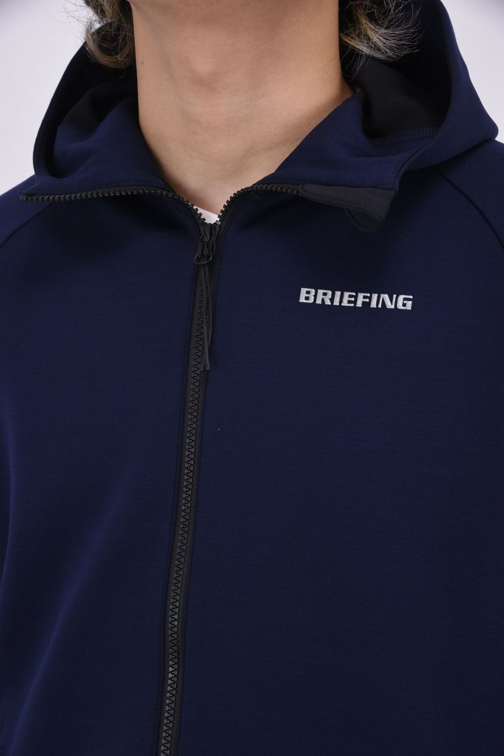 BRIEFING - 【24AW】 MENS WARM LOGO LINE PARKA / 3Dロゴ ストレッチジャージ ジップパーカー (ネイビー)  | GOSSIP GOLF