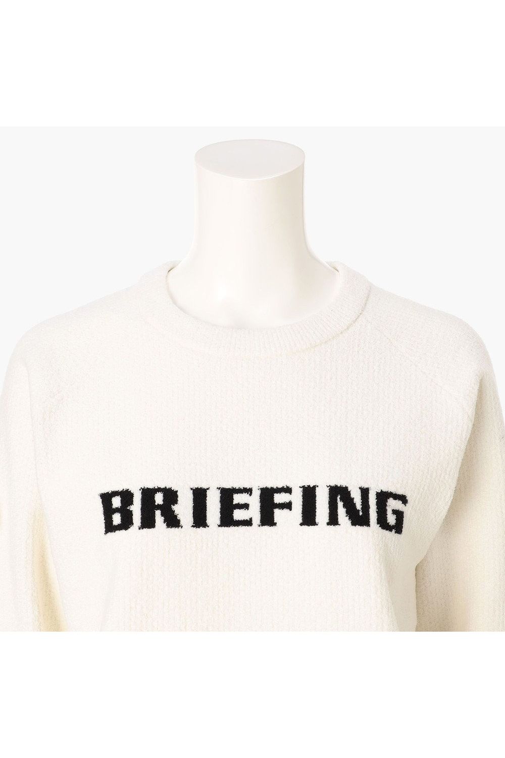 【26AW】【レディース】 WOMEN’S AIRY YARN KNIT CREWNECK / エアリーファブリック ブランドロゴ クルーネックニット (ホワイト)