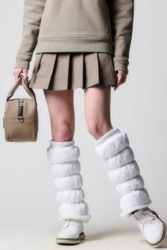 【レディース】 PLEATS SKIRT / ロゴ ソロテックス プリーツスカート (ベージュ)