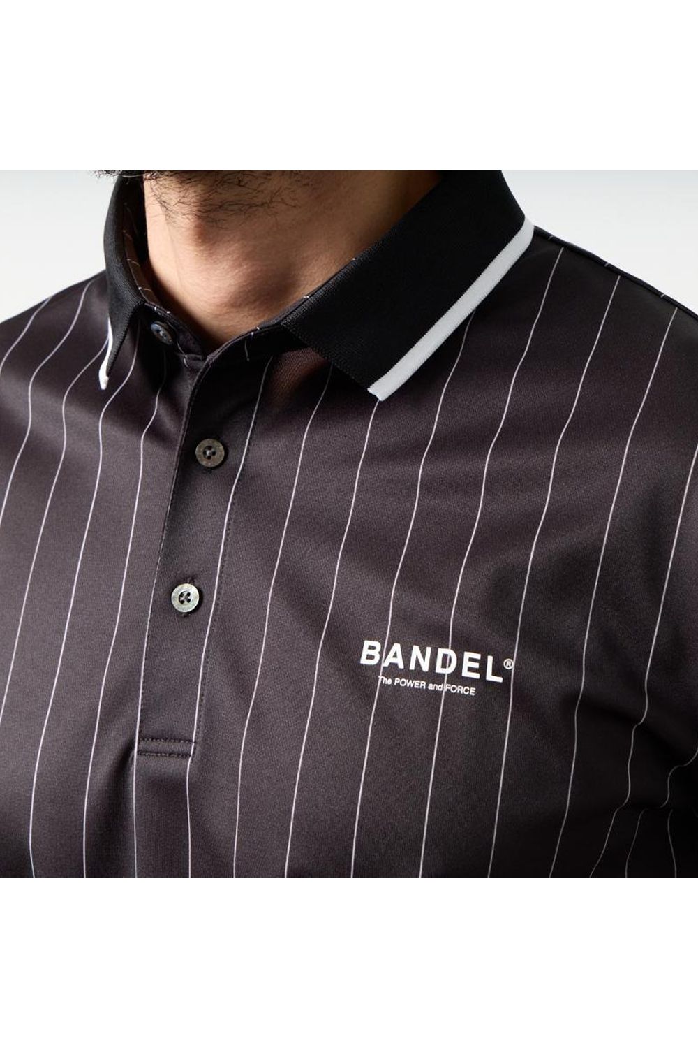 【26SS】 PINSTRIPE POLO SHIRT / ピンストライプ ポロシャツ (ブラック)