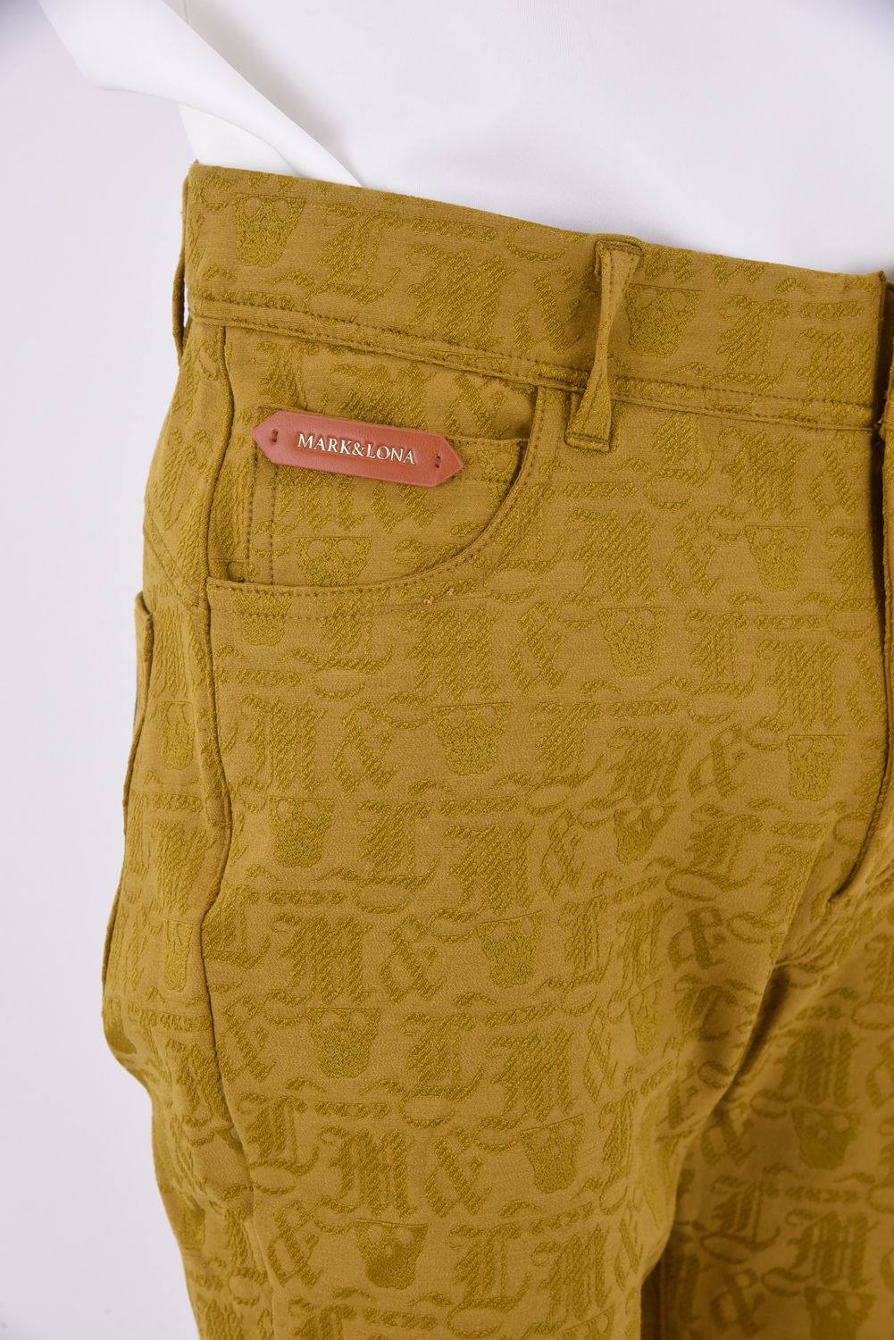 ESSENCE 4WAY STRECH PANTS / ジャガード ファイブポケット パンツ (ブラウン)
