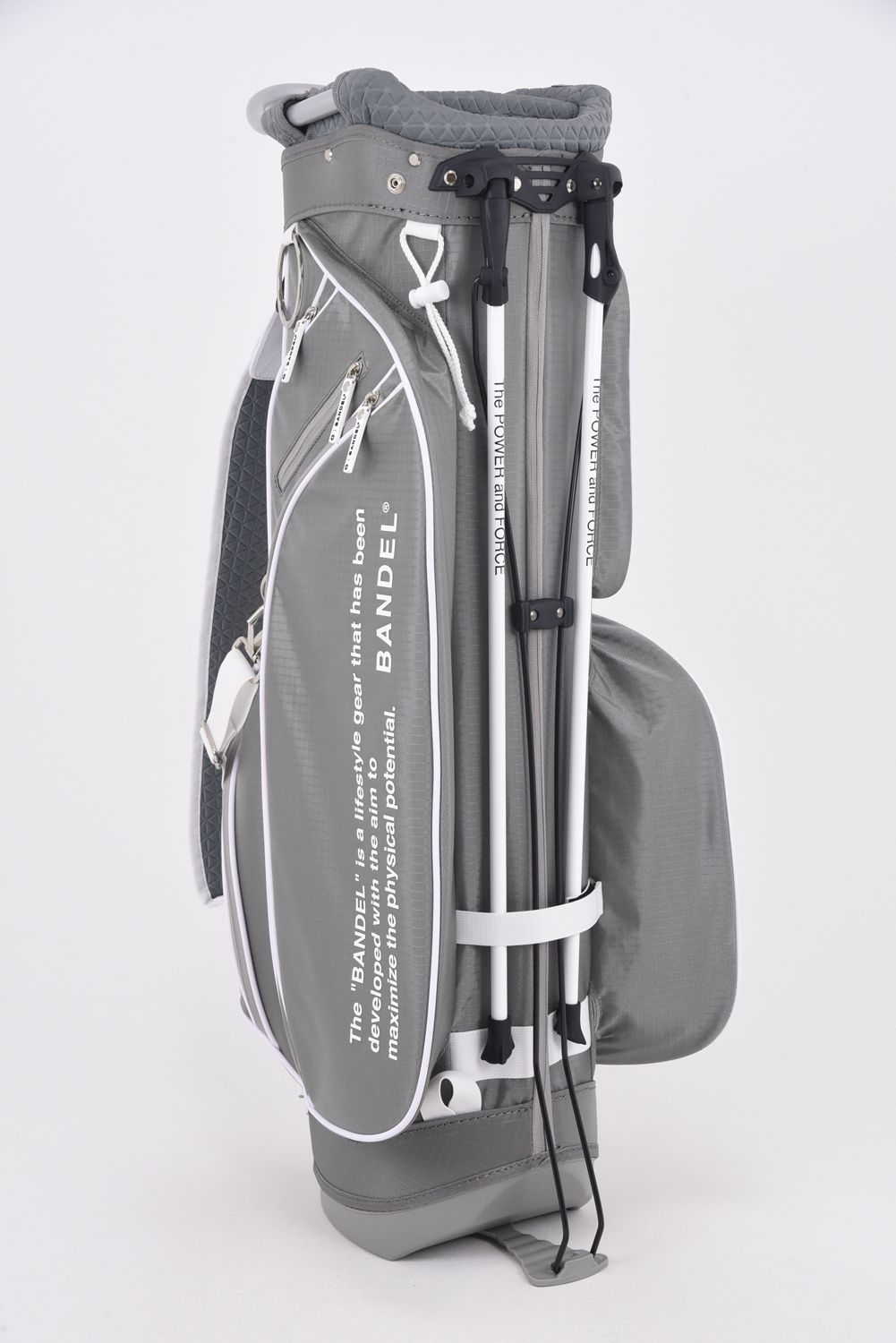 BANDEL GOLF - 【銀行振込・代金引換不可】【返品・交換不可】 RIPSTOP STAND CADDYBAG / リップストップ  スタンドキャディバッグ (グレー/ホワイト) | GOSSIP GOLF