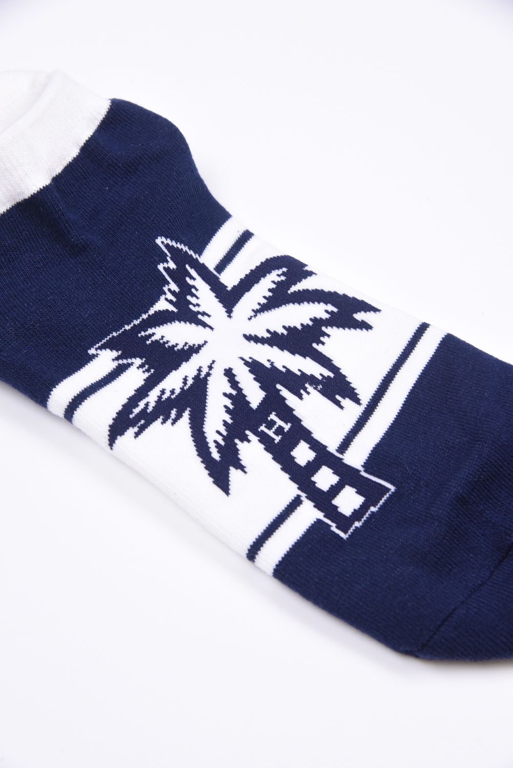 THE PALM CUSHION SOCKS / ヤシの木ロゴ アングルソックス ネイビー