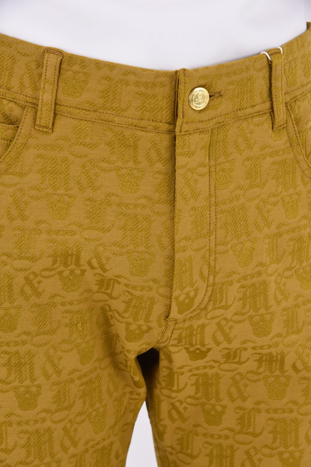 ESSENCE 4WAY STRECH PANTS / ジャガード ファイブポケット パンツ (ブラウン)