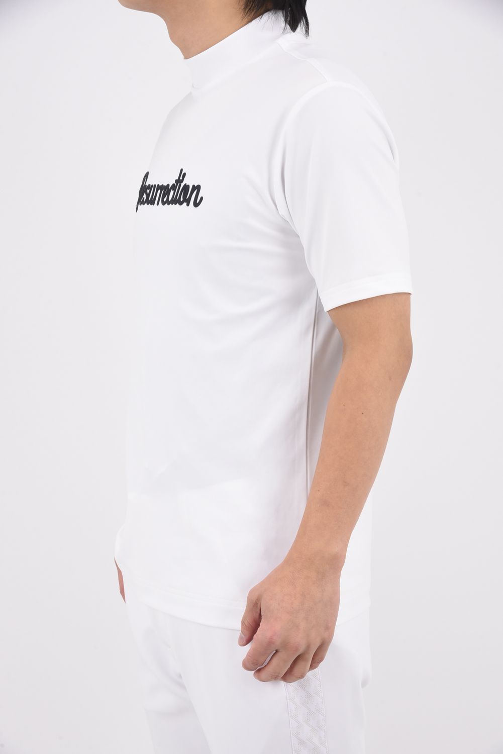 【26SS】 SILICON LOGO MOCK NECK / モノトーンシリーズ 3Dシリコンロゴ モックネックTシャツ (ホワイト)*