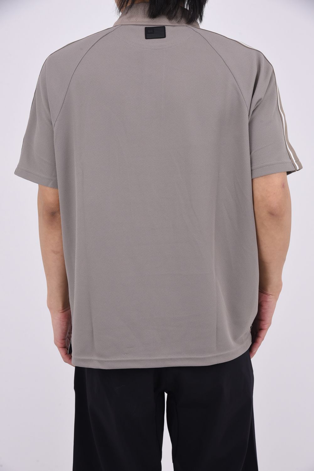 【26SS】 MEN'S LINE POLO RF / カノコ生地 ラインロゴテープ リラックスフィット ポロシャツ (ライトブラウン)