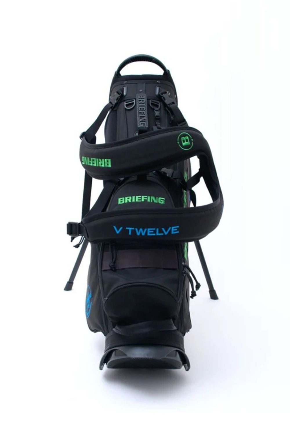 【銀行振込・代金引換不可】【返品・交換不可】 BG12 CADDY / BRIEFINGコラボ ブランドロゴ刺繍 スタンドタイプ キャディバッグ (ブラック)