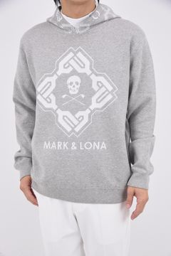 【2026SS 木村拓哉さん着用 VOL.1】 STELA CO CASH BLENDED HOODIE / ジオメトリックパターンジャカード プルオーバーニットパーカー (グレー)