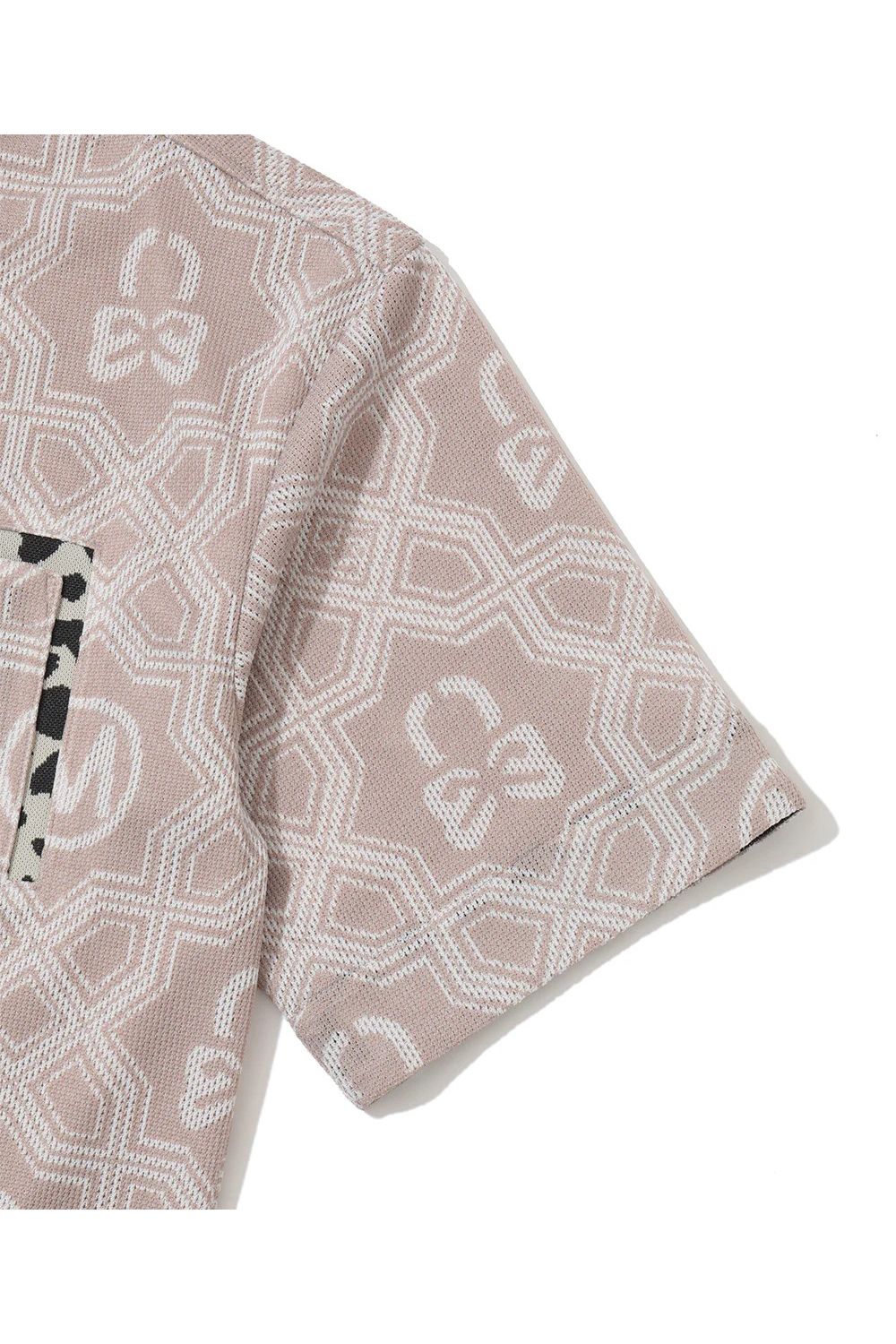 【26SS】 DOMINANT MESH SHIRT / ジオメトリックパターン総柄 ジャパンメイド メッシュポロシャツ (ベージュ)