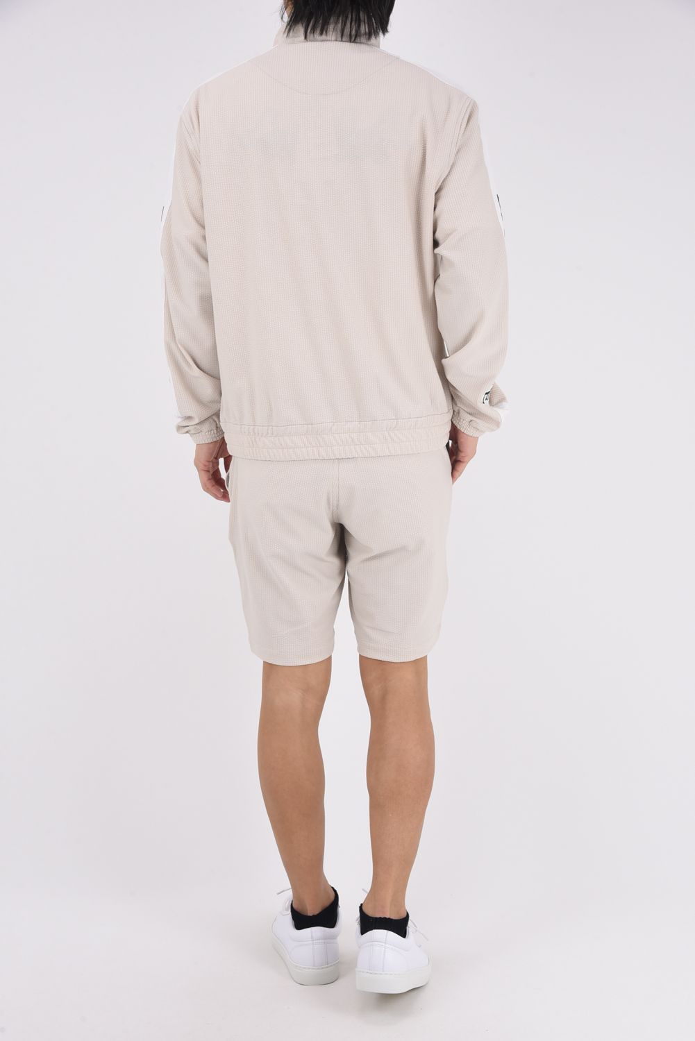 【26SS】 HIGH TENSION SUCKER SHORT PANTS / シアサッカー ウェーブロゴ ショートパンツ (ベージュ)