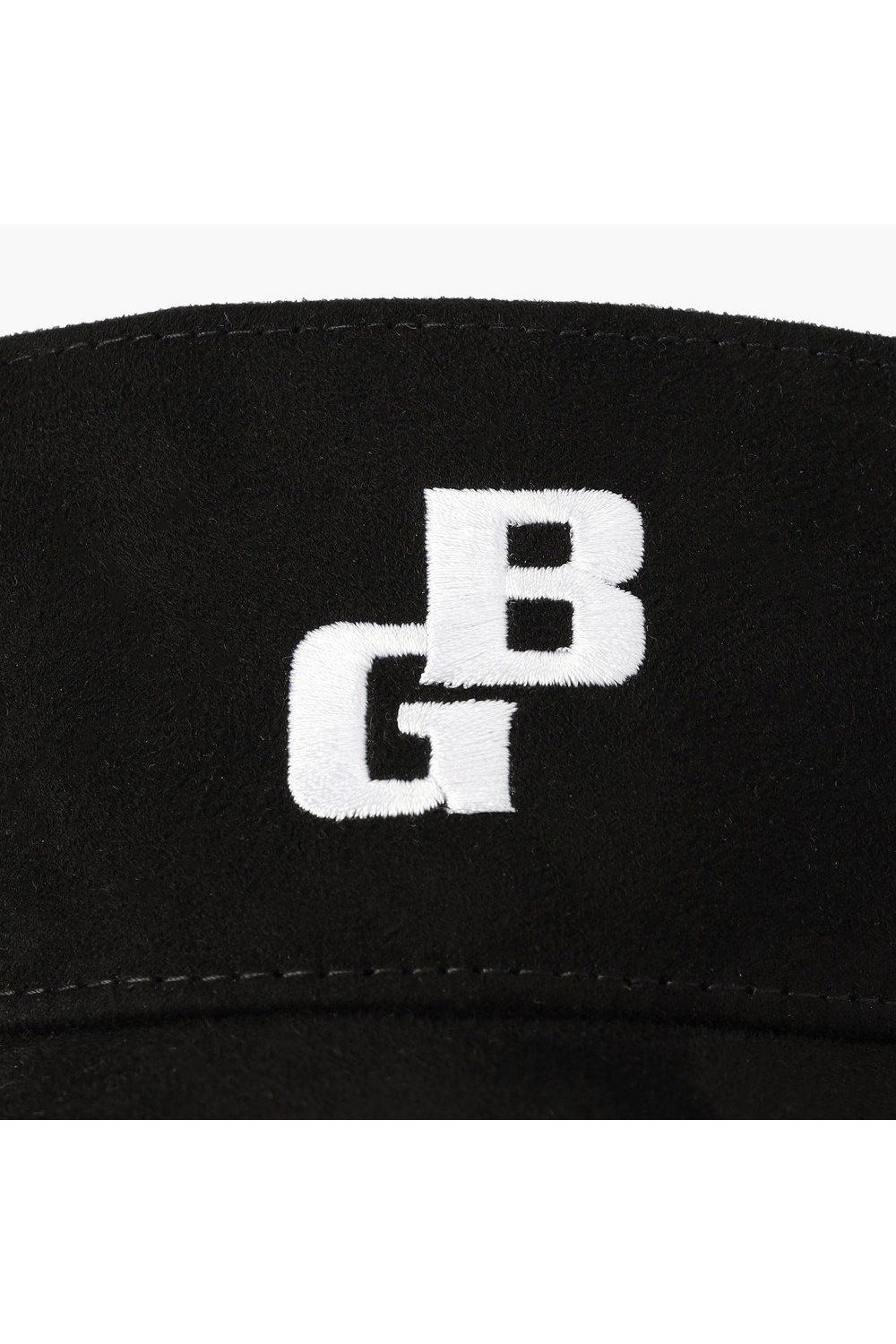 【26AW】 MEN’S SUEDE SMALL BG LOGO VISOR / スウェード素材 スモールBGロゴ サンバイザー (ブラック)