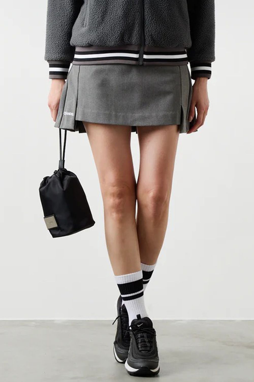 【25AW】【レディース】 BACK SIDE PLEATS SKIRT / バック サイド プリーツスカート (グレー)