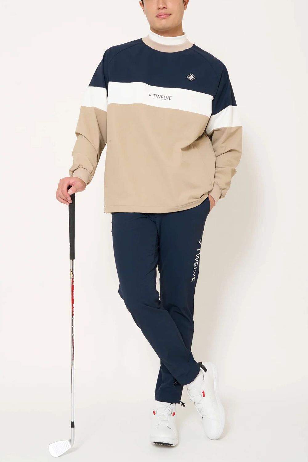【26AW】 WB SWITCH JKT / ツートーン ブランドロゴ ナイロンジャケット (ネイビー)