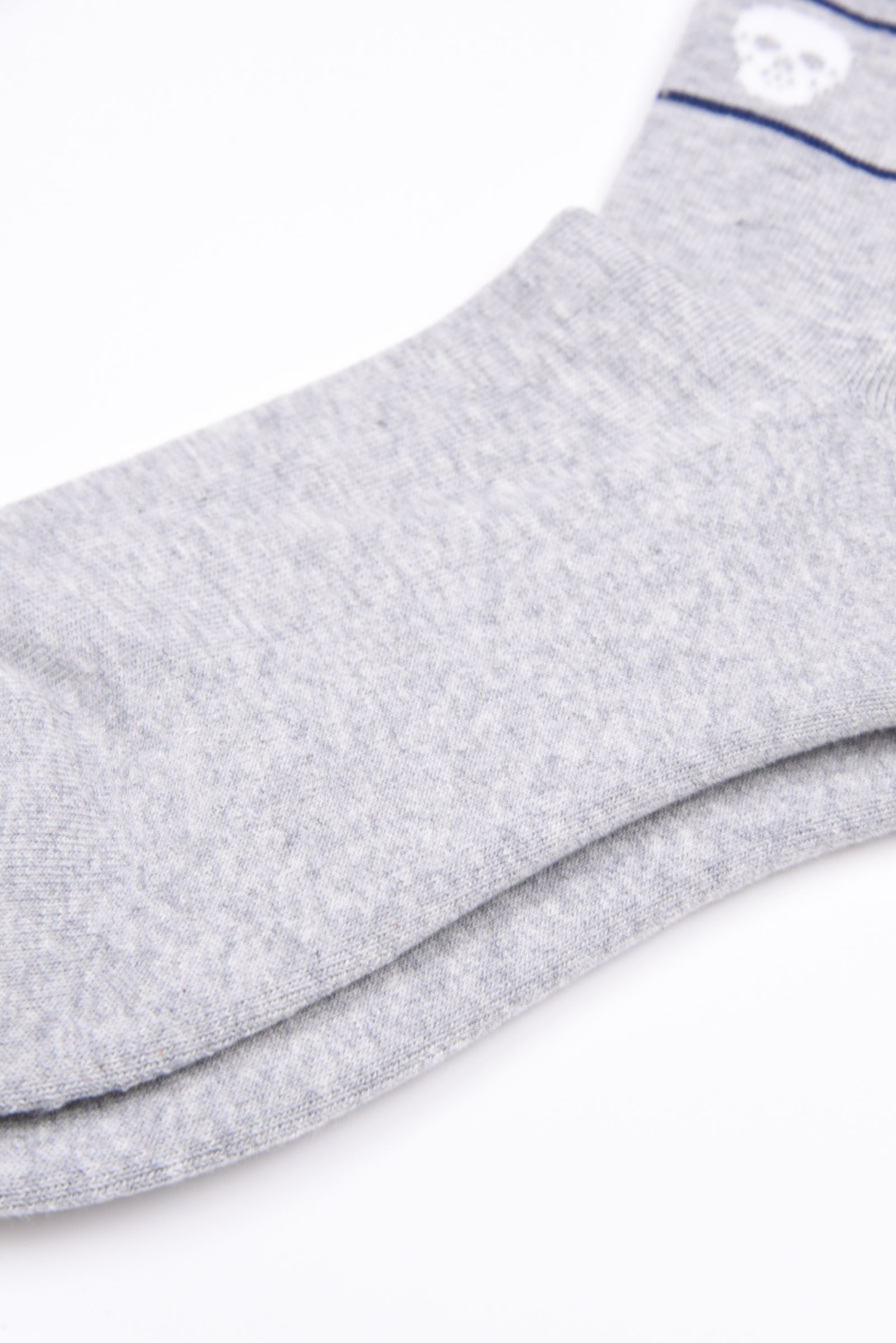 ETERNAL SKULL BORDER SOCKS / スカルジャカード ハイクルーソックス (グレー)