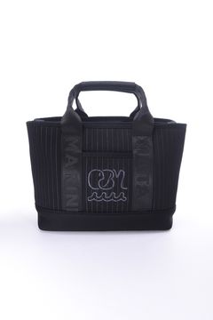 【26SS】 STRIPE KNIT PARTITION TOTE BAG / ストライプニット パーテーショントートバッグ (ブラック)