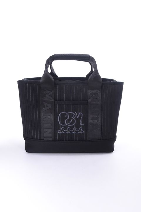 【26SS】 STRIPE KNIT PARTITION TOTE BAG / ストライプニット パーテーショントートバッグ (ブラック)