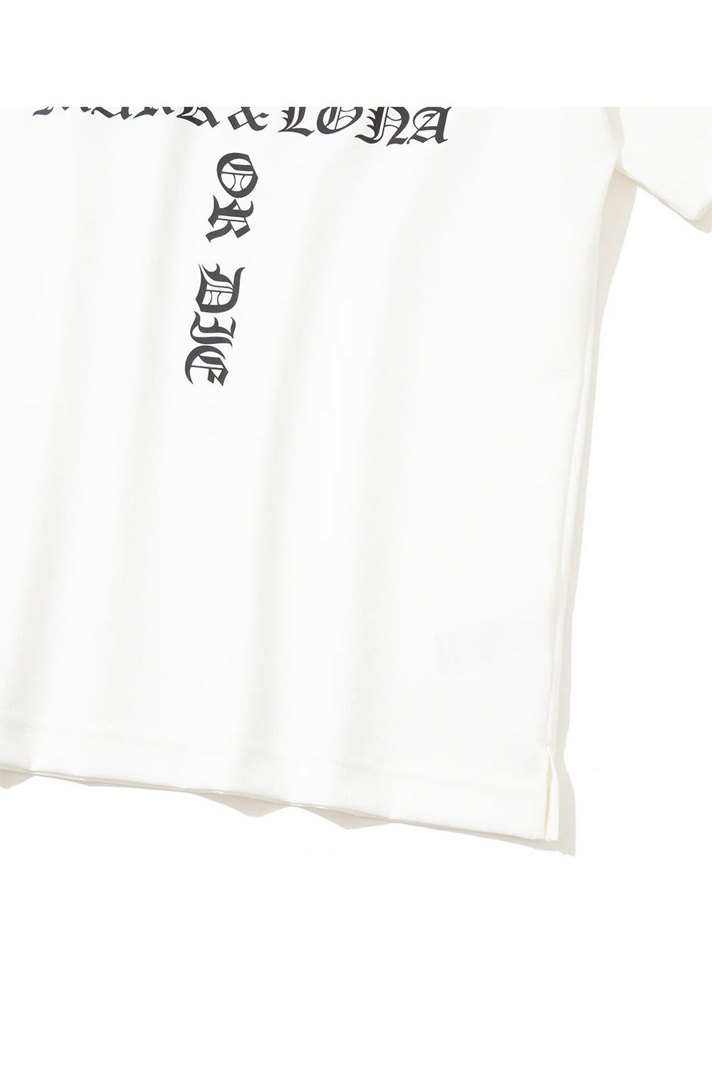 【26SS】 CROCE WAFFLE MOCK NECK TEE / ナイロンワッフル ブラックレターロゴ モックネックTシャツ (ホワイト)