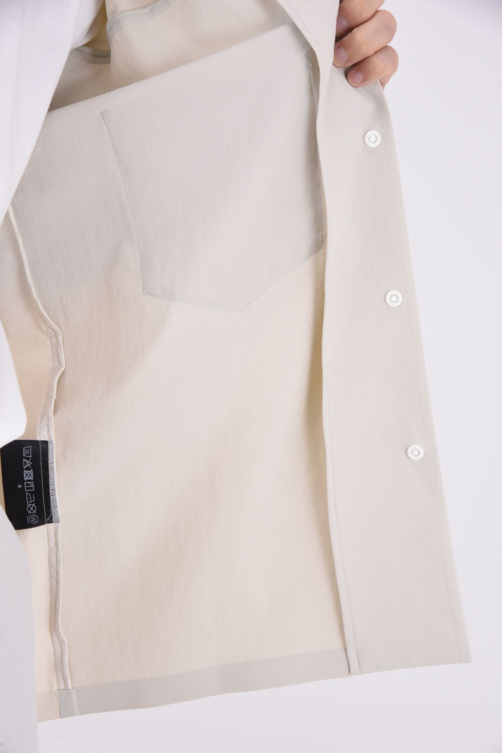 【26SS】 COMBINATION OPEN COLLAR SHIRT / 接触冷感 異素材切り替え オープンカラーシャツ (ベージュ)