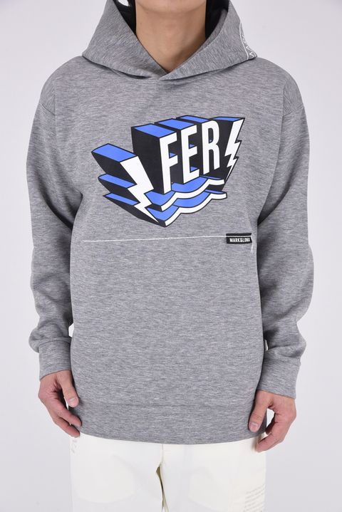 【26SS】【FER COLLECTION】 SWAG LOGO RELAX SPONGE HOODIE / ダンボールニット 3Dロゴ オーバーサイズ プルオーバーフーディー (ヘザーグレー)