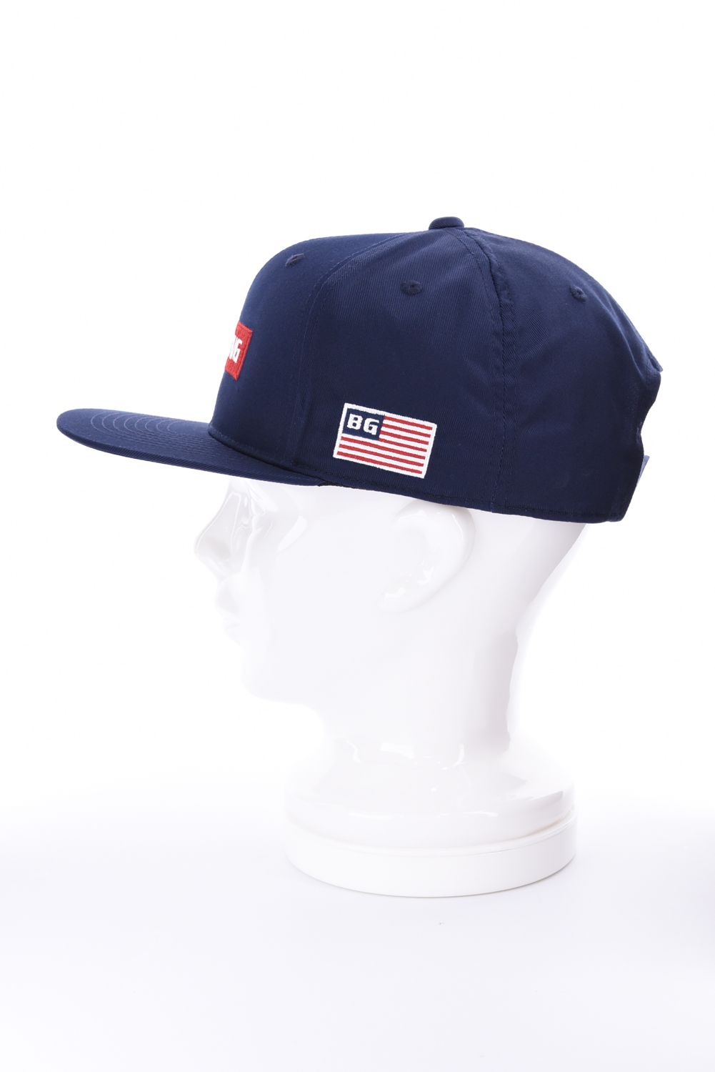 【26AW】 MEN’S BOX LOGO FLAT VISOR CAP / ボックスロゴ刺繍 フラットキャップ (ネイビー)