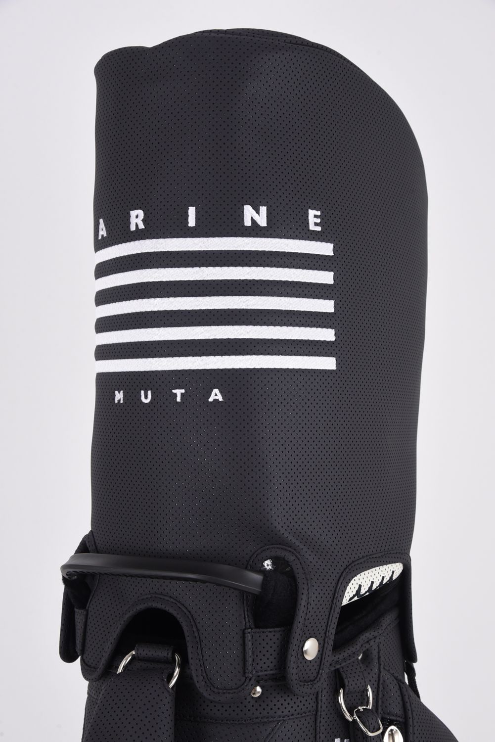 【26SS】【銀行振込・代金引換不可】【返品・交換不可】 CADDY BAG & HEAD COVER / パンチングエシカルレザー カートタイプ キャディバッグ&ヘッドカバーセット (ブラック)