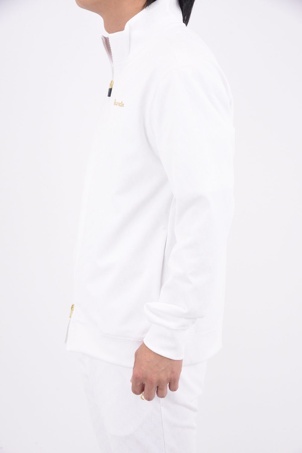 【25AW】 JACQUARD STAND COLLAR JACKET / ジャガード スタンド カラージャケット (ホワイト)*