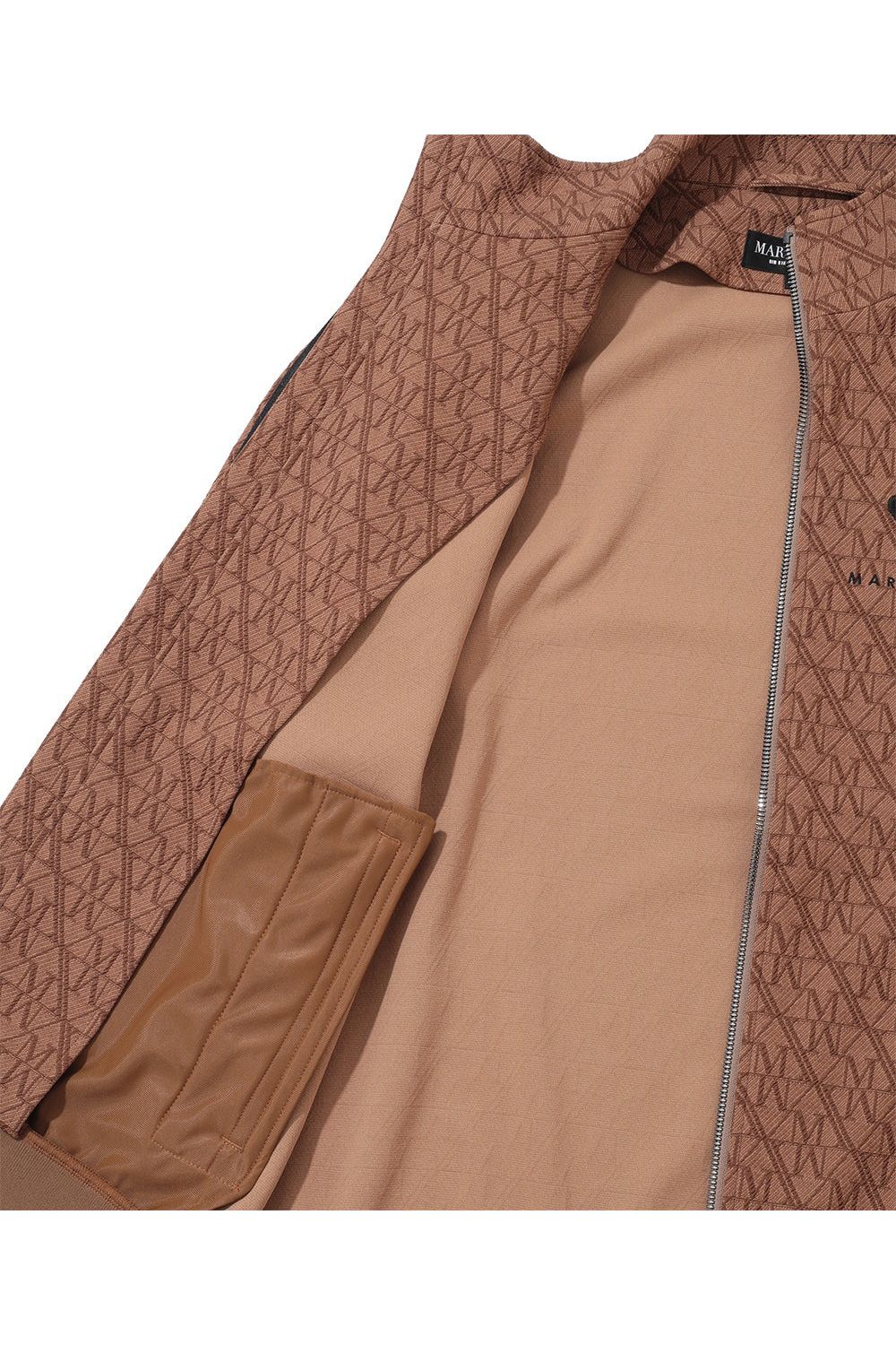 【2025AW】【CODE COLLECTION】 TPTJ / ジオメトリックジャカード サイドラインテープ トラックジャケット (ブラウン)