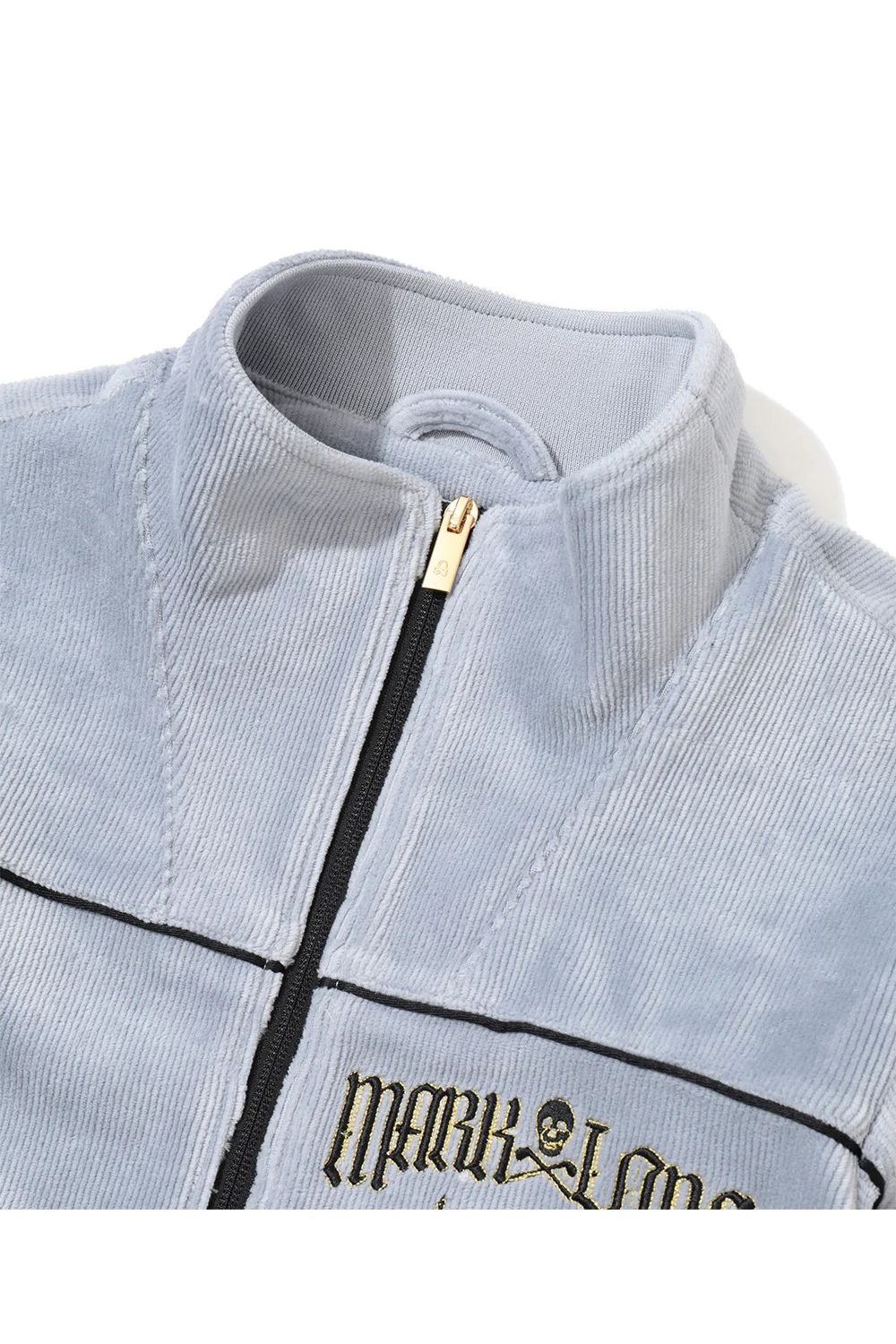 【2026AW 木村拓哉さん着用】 FRAKTUR CORDUROY JERSEY JACKET / コーデュロイ ラインストーン 金刺繍ロゴ トラックジャケット (パープル) (10月7日入荷予定)